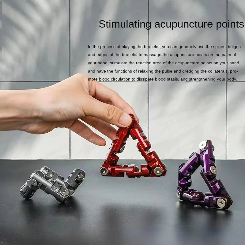 360° Flip Gear Chain Fidget Bracelet | Metal Stress Relief Toy
