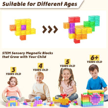Load image into Gallery viewer, Montessori STEM magnet building cubes for toddlers and preschoolers