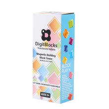 Load image into Gallery viewer, Clear magnetic digit blocks stacked into creative shapes