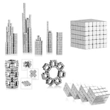 Load image into Gallery viewer, Stacked silver magnetic cubes for stress relief and focus
