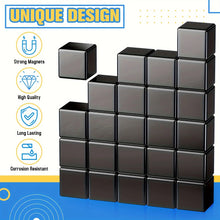 Load image into Gallery viewer, 5mm black neodymium cube magnets for fridge and whiteboard
