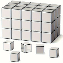 Load image into Gallery viewer, compact 100pcs cube magnets set in silver