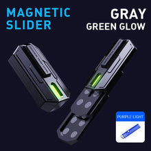 Load image into Gallery viewer, Green Light Magnetic Metal Fidget Slider – Gray Body
