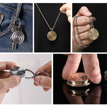 Load image into Gallery viewer, Gyro pendant attached to a keychain for portability