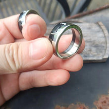 Load image into Gallery viewer, Close up of mechanical ratchet details on EDC fidget ring