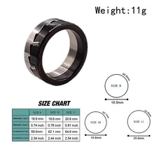 Load image into Gallery viewer, Ratchet fidget ring size chart for US sizes 9 10 and 11