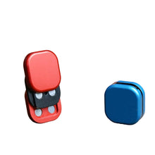 Laden Sie das Bild in den Galerie-Viewer, Blue and red mini 3-layer aluminum alloy haptic fidget sliders, open and closed
