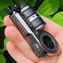 Charger l'image dans la galerie, Close-up of mechanical ratchet wheel on a metal tuning fork fidget slider
