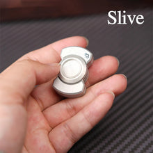 Load image into Gallery viewer, Adult hand holding compact stainless steel EDC fidget toy - credit card size for pocket portability