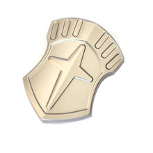 Load image into Gallery viewer, Close up of metal shield push slider haptic coin