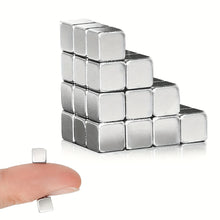 Load image into Gallery viewer, 5mm silver neodymium cube magnets for fridge and whiteboard