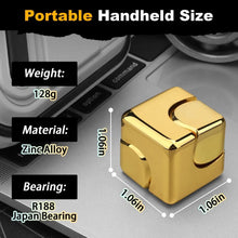 Load image into Gallery viewer, Rainbow alloy cube spinner toy for adults