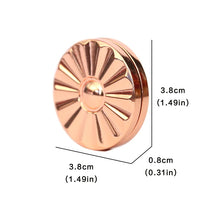 Load image into Gallery viewer, Rose gold daisy fidget coin with 3.8 cm size dimensions shown
