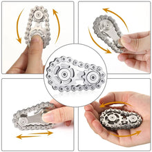Load image into Gallery viewer, Adult hand holding the sprockets chain fidget toy