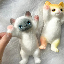 画像をギャラリービューアに読み込む, Flocking squishy cat toy with cute chubby face