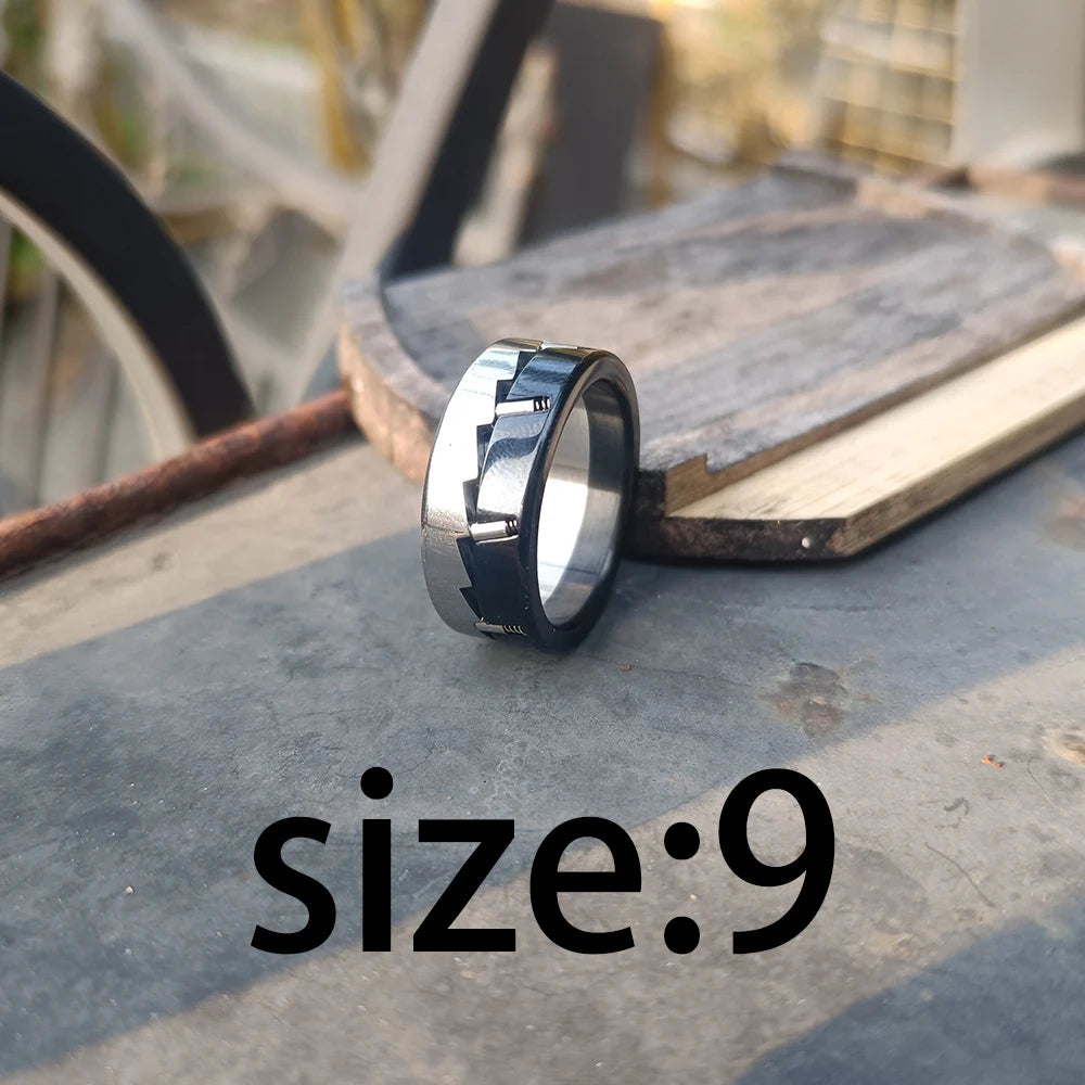 EDC Ratchet Fidget Ring – Stainless Steel Spinner Anxiety Ring for ADHD & Stress Relief