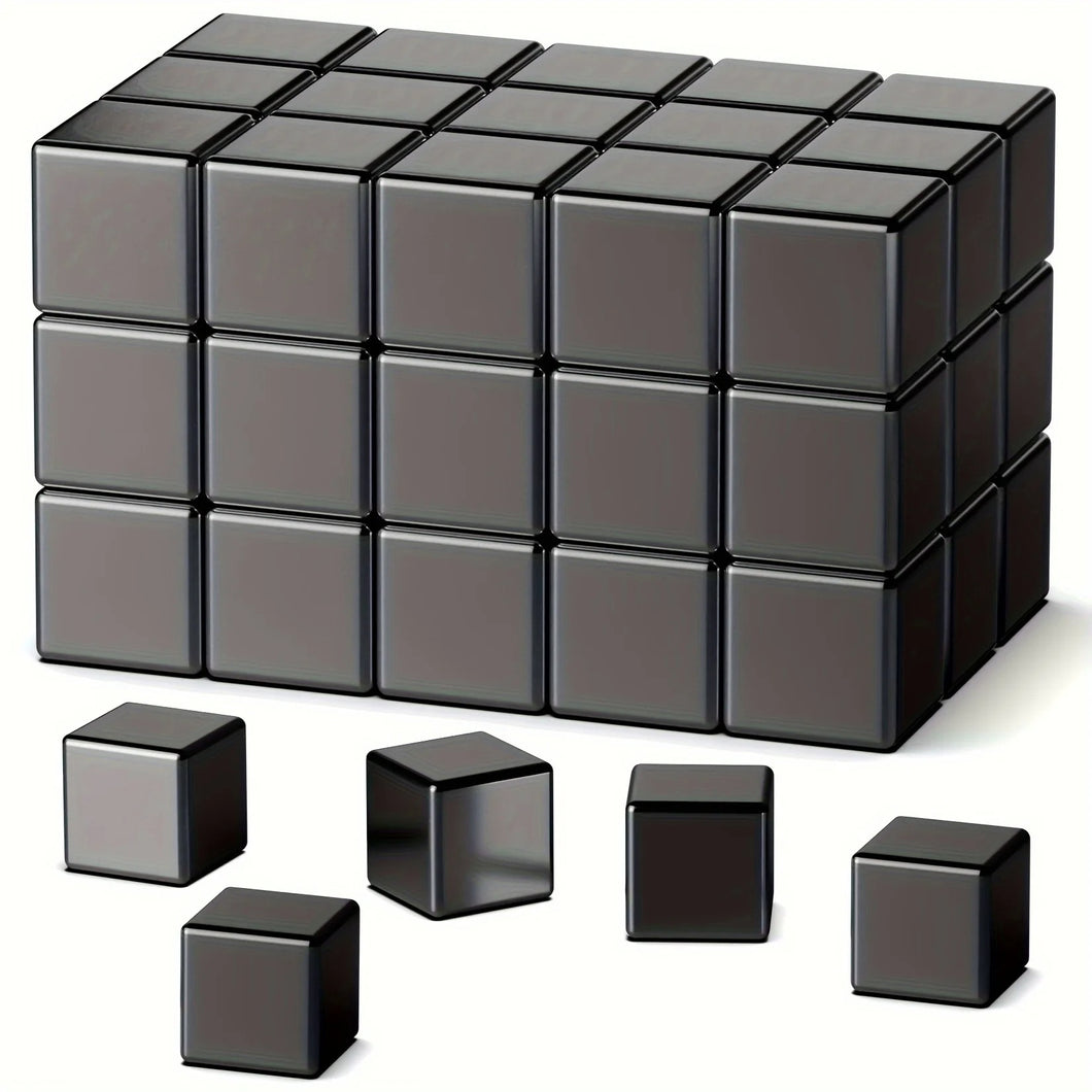 compact 100pcs cube magnets set in black
