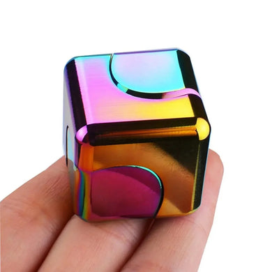 Alloy cube spinner fidget toy for stress relief and focus