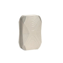 Load image into Gallery viewer, Silver EDC magnetic slider fidget toy with geometric CNC engraved pattern front view
