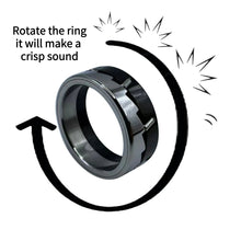 Load image into Gallery viewer, Stainless steel fidget ring that spins and clicks for anxiety relief
