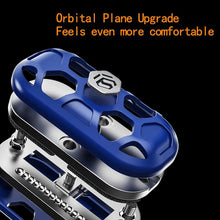 Charger l'image dans la galerie, Close-up of blue openwork metal fidget slider with rolling mechanism
