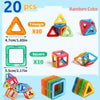 20-piece medium magnetic building blocks set with 10 triangles and 10 squares in random colors