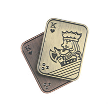 Load image into Gallery viewer, poker fidget slider edc toy with skeleton king engraving
