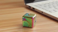 Load and play video in Gallery viewer, Alloy Cube Spinner Fingertip Gyroscope Fidget Toy – Metal Anti-Stress EDC Spinner for Adults &amp; Desk Relaxation
