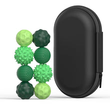 Cargar imagen en el visor de la galería, Green eight-piece silicone magnetic fidget ball set
