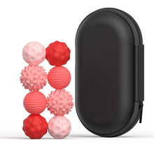 Cargar imagen en el visor de la galería, Red eight-piece silicone magnetic fidget ball set
