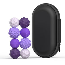 Cargar imagen en el visor de la galería, Purple eight-piece silicone magnetic fidget ball set

