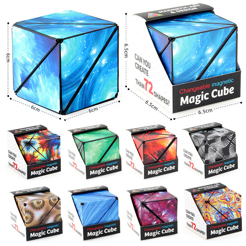 3D Changeable Magnetic Magic Cube Shape Shifting Box Fidget Toy ...